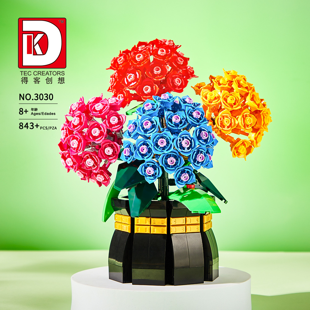 Plant Parent Pot - Set Blok Bangunan Keranjang Bordir Hydrangea